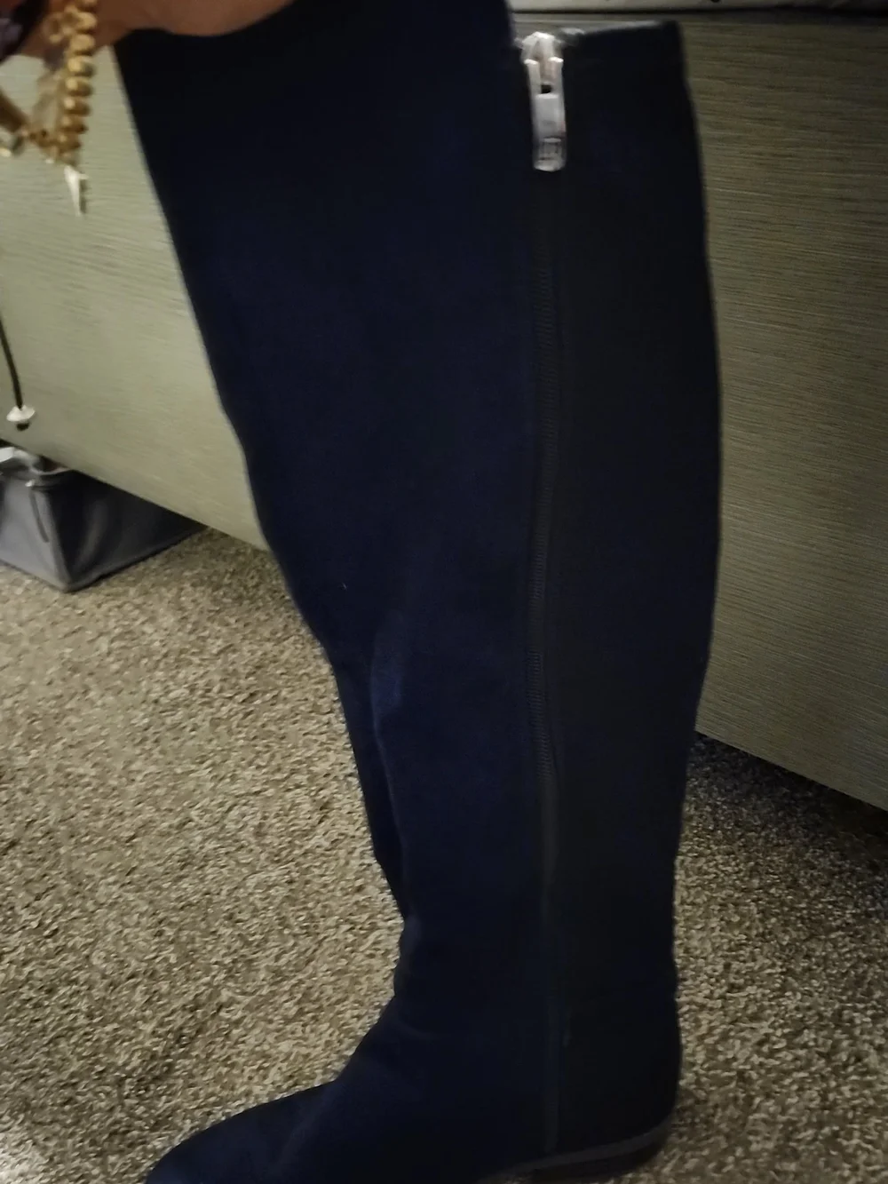 Liz Claiborne all Navy Suede Knee Boots - Picture 5 of 6